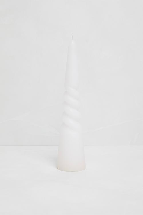 Twisted candle - white