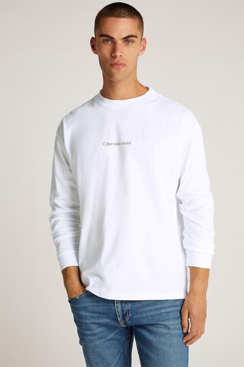 Grid monogram ls tee - bright white