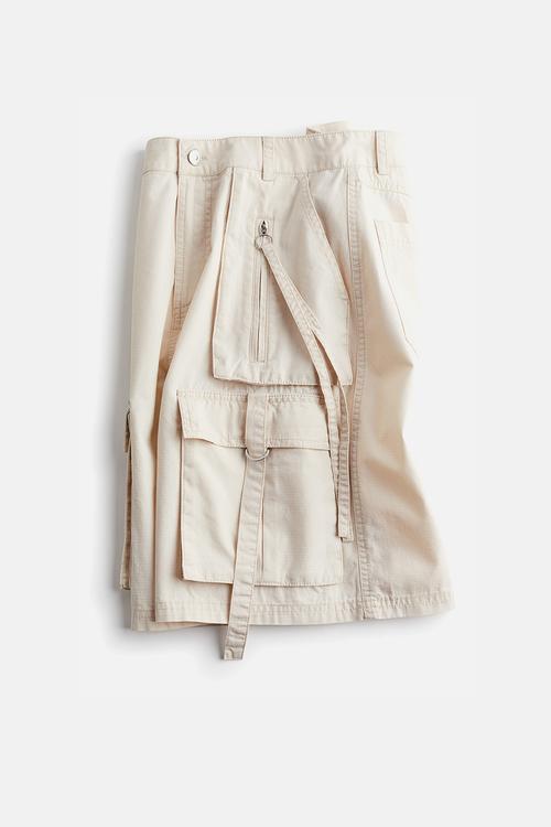 Cotton cargo shorts - light beige