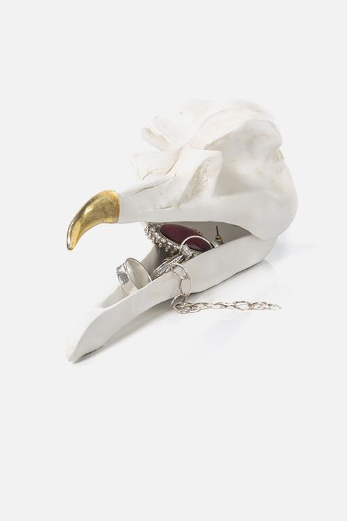 Bird skull jewellery keeper