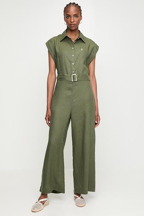 Wmn Cally Short s Jumpsuit - Olive
