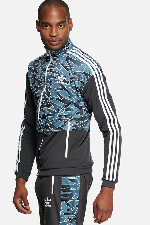 Shatter stripe blocked track top