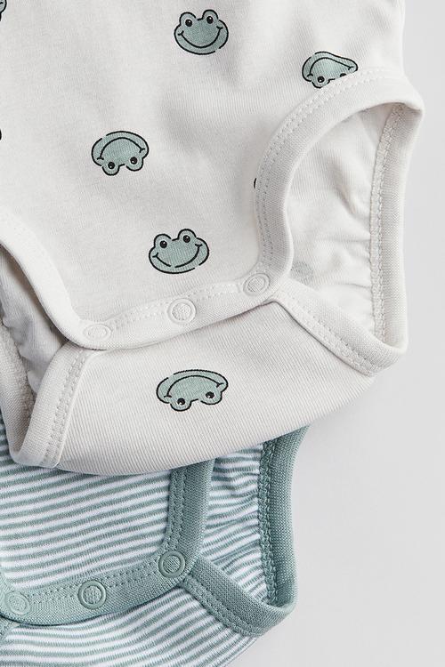 2-Pack short-sleeved bodysuits - White Frogs