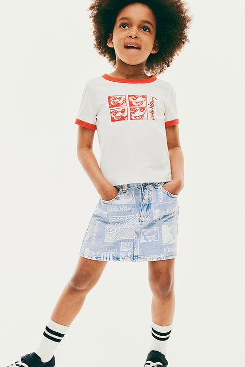Keith Haring X H&M:  Printed cotton t-shirt - Natural white