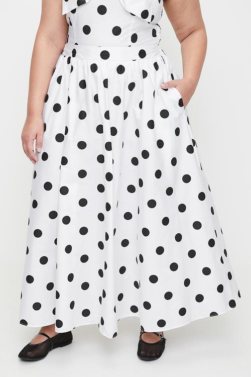 Plus Dirdle Skirt With Ric Rac In Spot - Blackspot