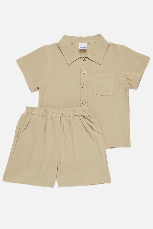 Shirt & short set - beige