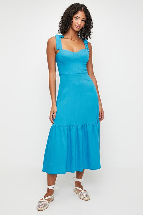 Fit & flare midi dress - peacock