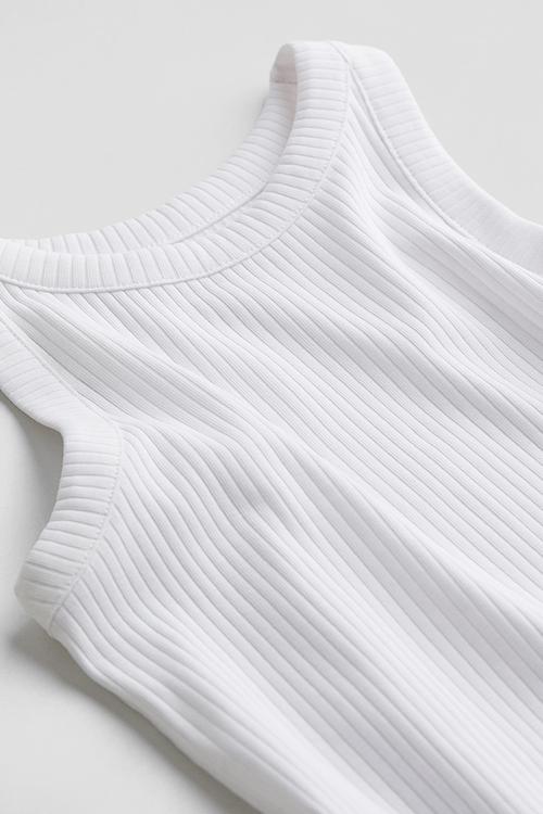 Ribbed jersey dress - white