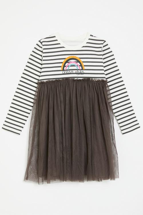 Striped dress - black & white