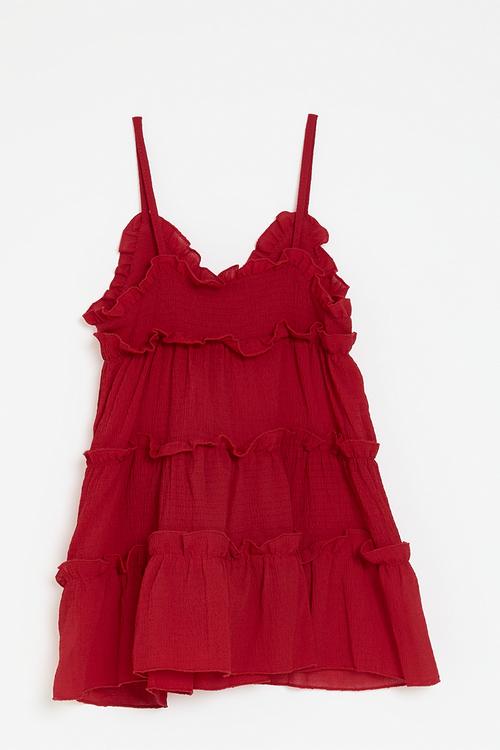 Tiered dress - red