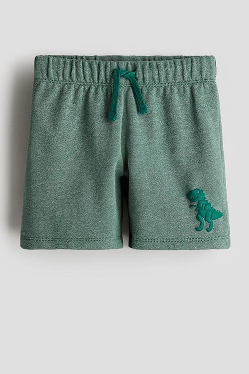 Printed sweatshorts - Green Dinosaur