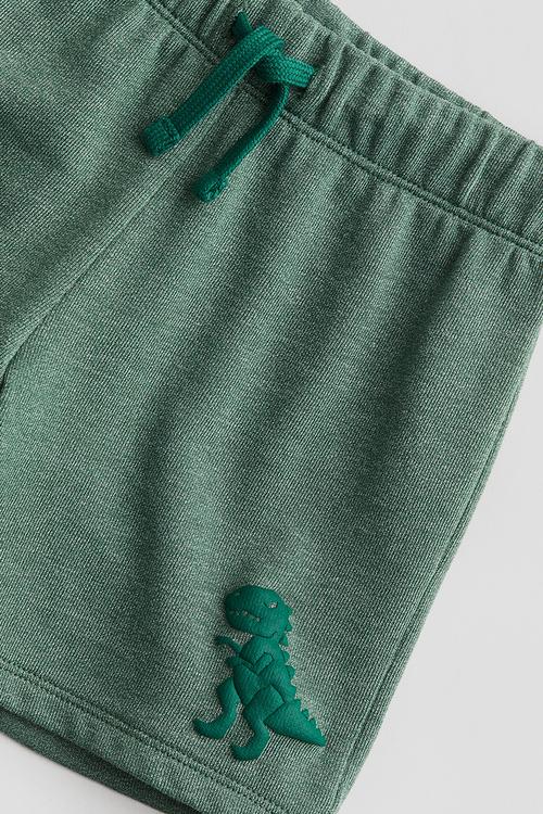 Printed sweatshorts - Green Dinosaur