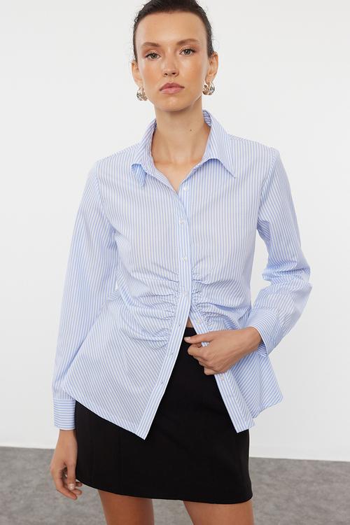 Striped Fitted Shirt - Blue