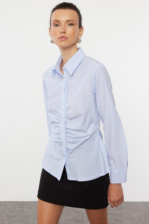 Striped Fitted Shirt - Blue