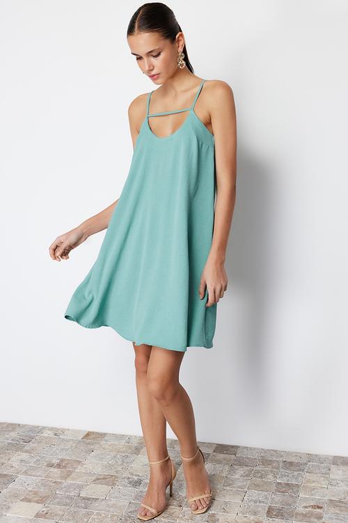 Strappy mini dress - green
