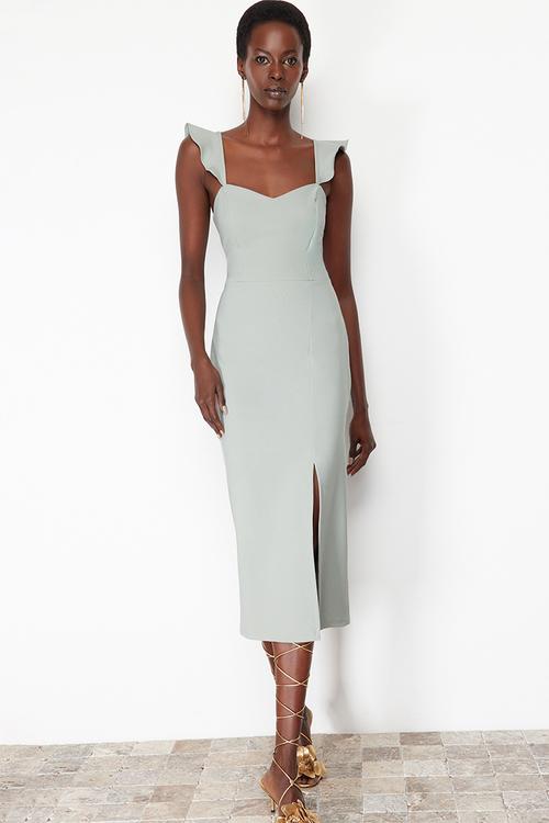 Fitted Flounce Dress - Mint