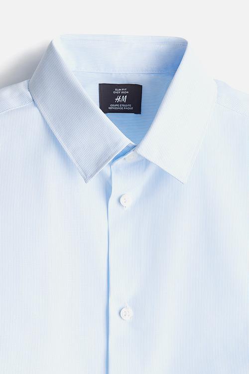 Slim fit easy-iron shirt - Blue