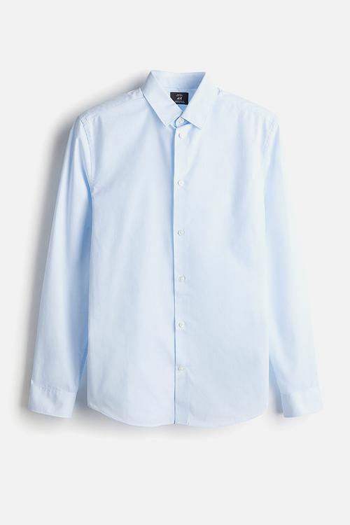 Slim fit easy-iron shirt - Blue