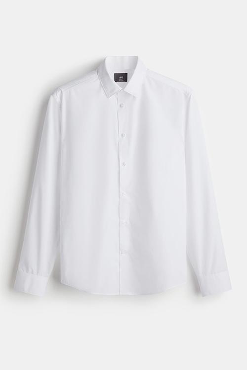 Slim fit easy-iron shirt - white