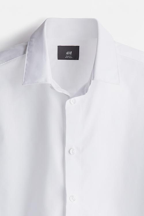 Slim fit easy-iron shirt - white