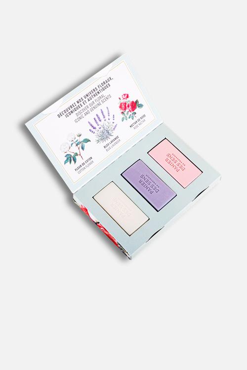 Extra-Gentle Perfumed Soap Trio Set - Blue Lavender, Cotton Flower, Rose Nectar