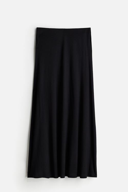 A-line jersey skirt - black