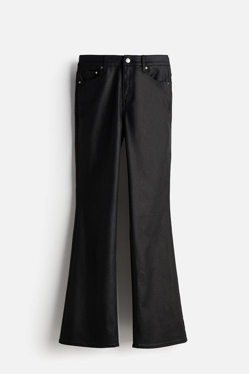 Curvy fit bootcut high jeans - black