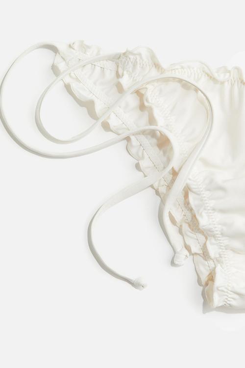 Brazilian tie tanga bikini bottoms - white