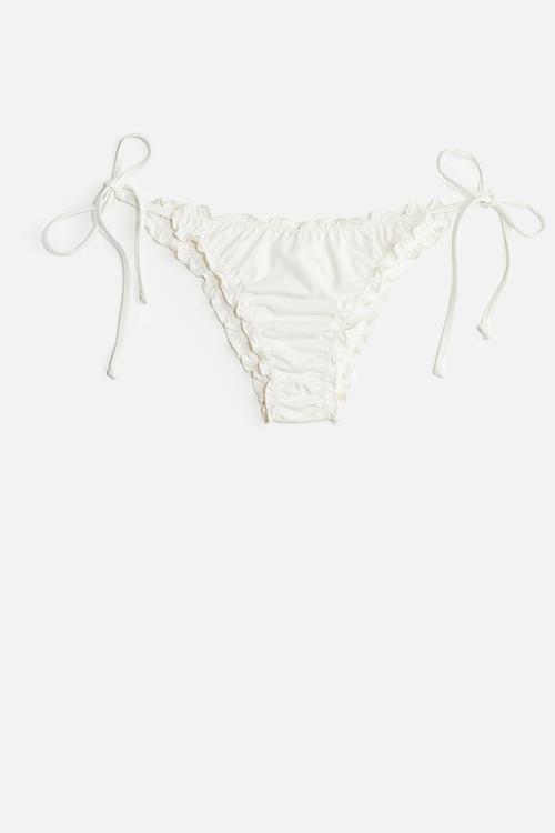 Brazilian tie tanga bikini bottoms - white