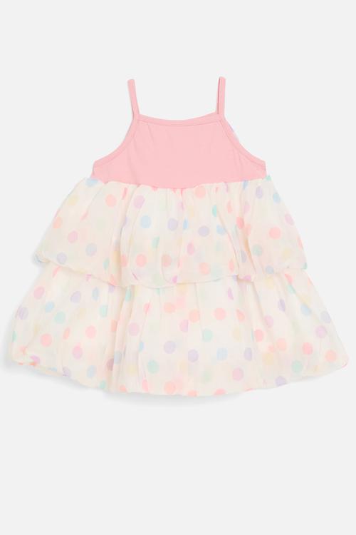 Polka dot tiered dress- multi