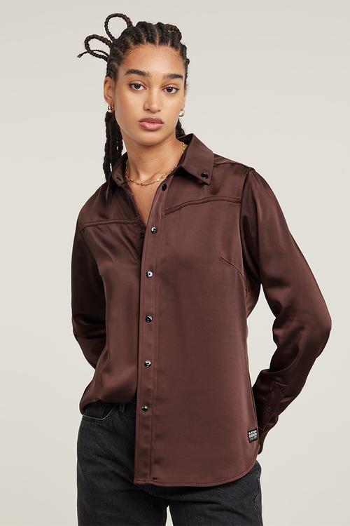 Slim Shirt l\s wmn - Red