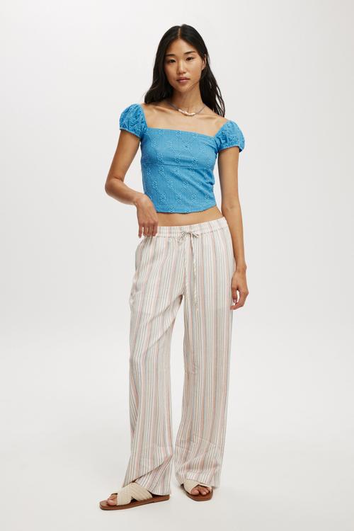 Kaia Textured Short Sleeve - Blue Bouy