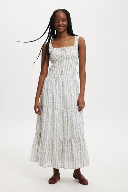 Aria corset detail maxi dress - arden wallpaper ditsy