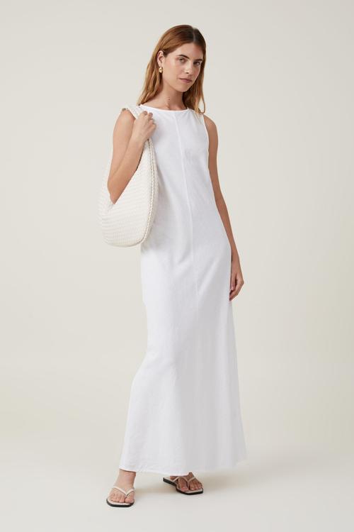 Haven high neck maxi dress - white