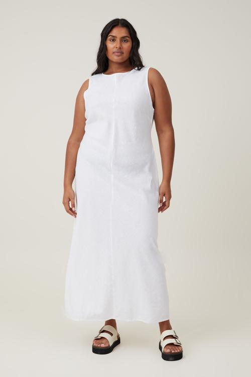 Plus Haven High Neck Maxi Dress - White