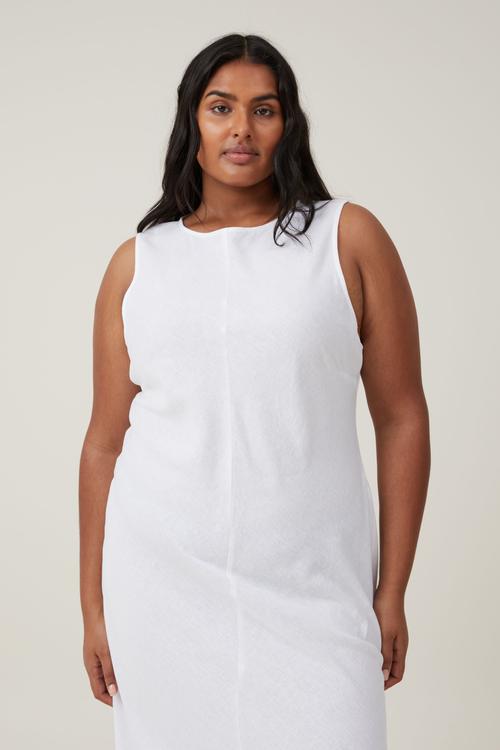 Plus Haven High Neck Maxi Dress - White