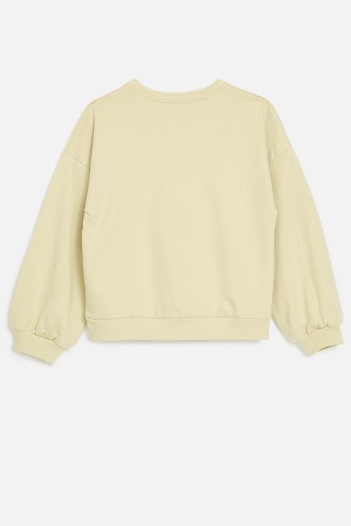 Floral print sweat top - beige