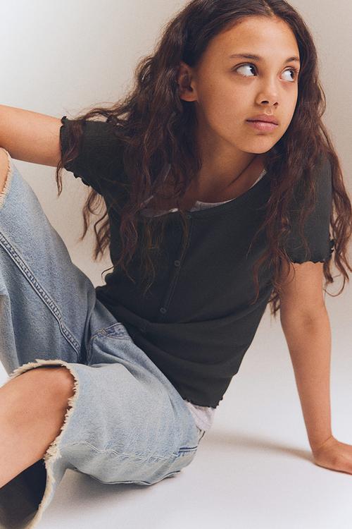 Ribbed T-shirt - grey