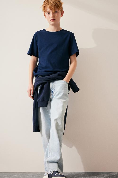 Cotton t-shirt - navy blue