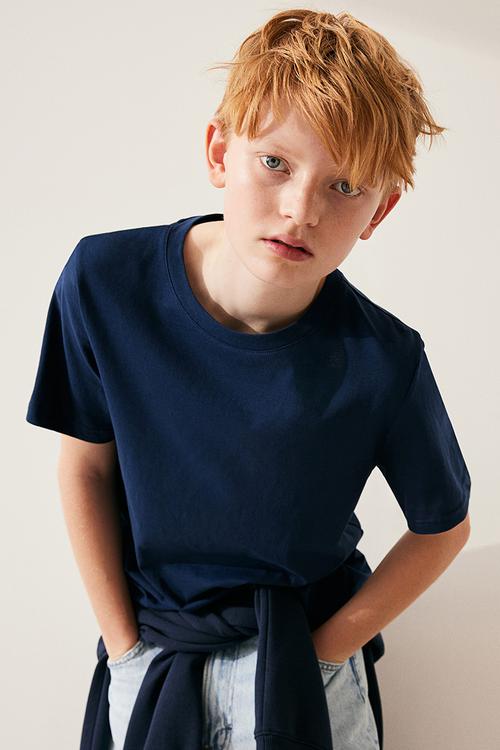 Cotton t-shirt - navy blue