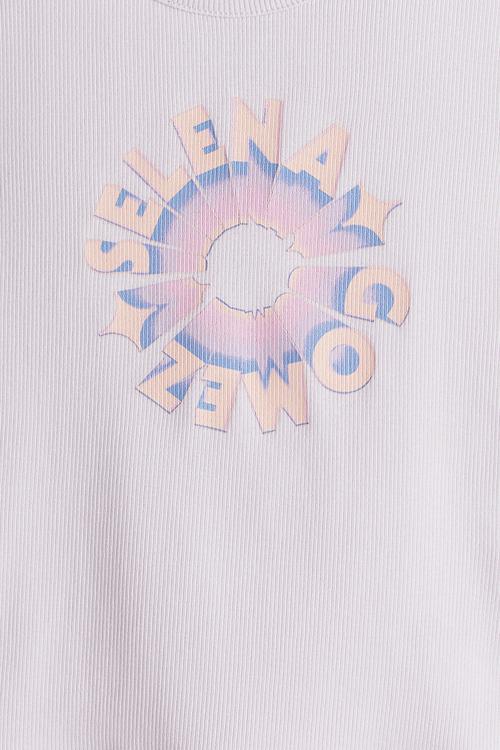 Ribbed T-shirt - light purple selena gomez