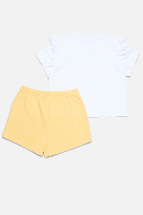 Tee & short set - white/yellow