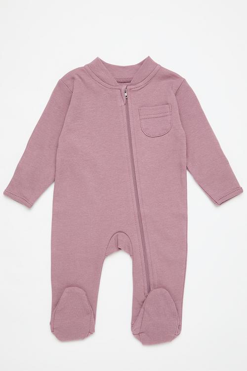Zip thru sleep suit - purple