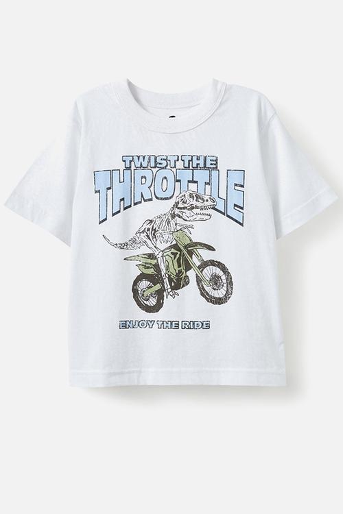 Jonny short sleeve graphic print tee - white/twist the throttle