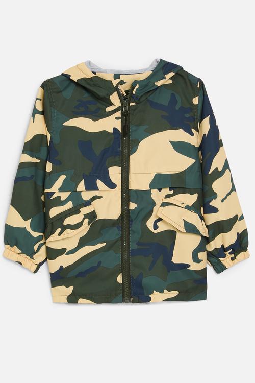 Hooded camo windbreaker - multi