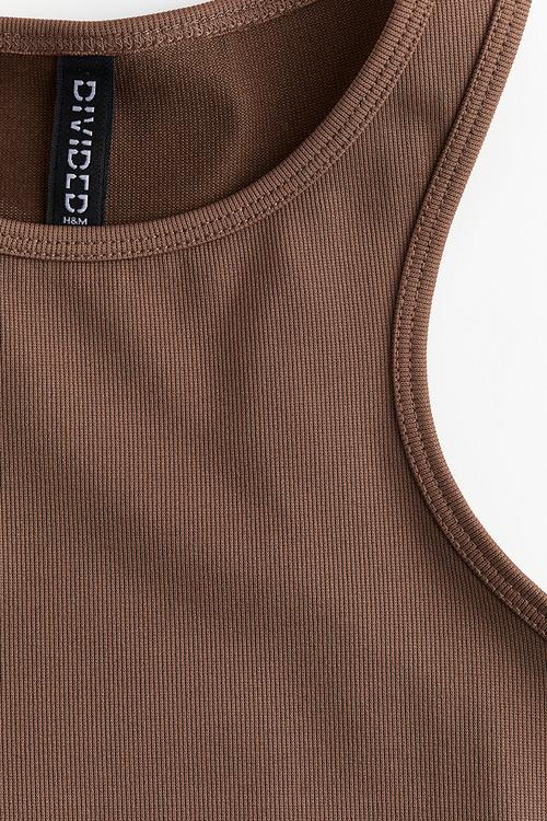 Ribbed bodycon dress - brown