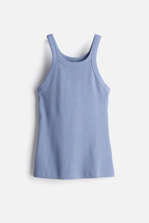 Ribbed vest top - dusty blue