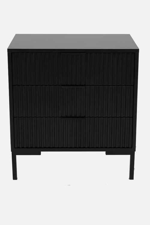 Paris 3 Drawer Chest of Drawers - Black
