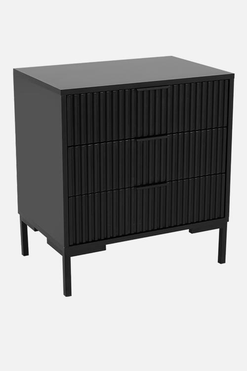 Paris 3 Drawer Chest of Drawers - Black