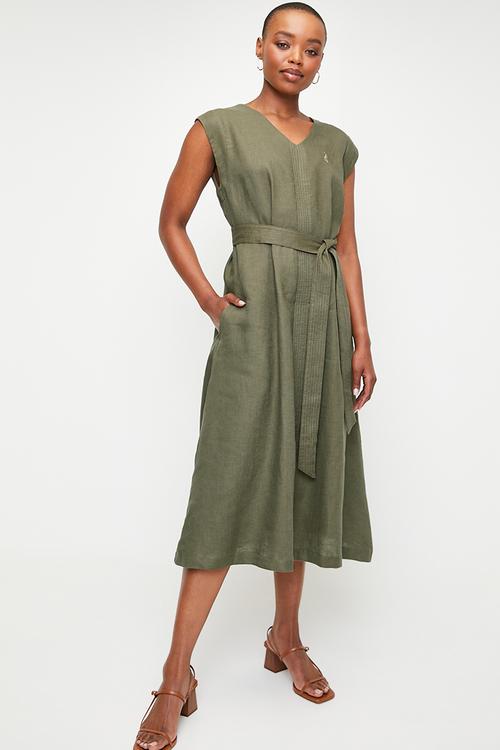 Wmn Gwen Sleeveless Dress - Olive